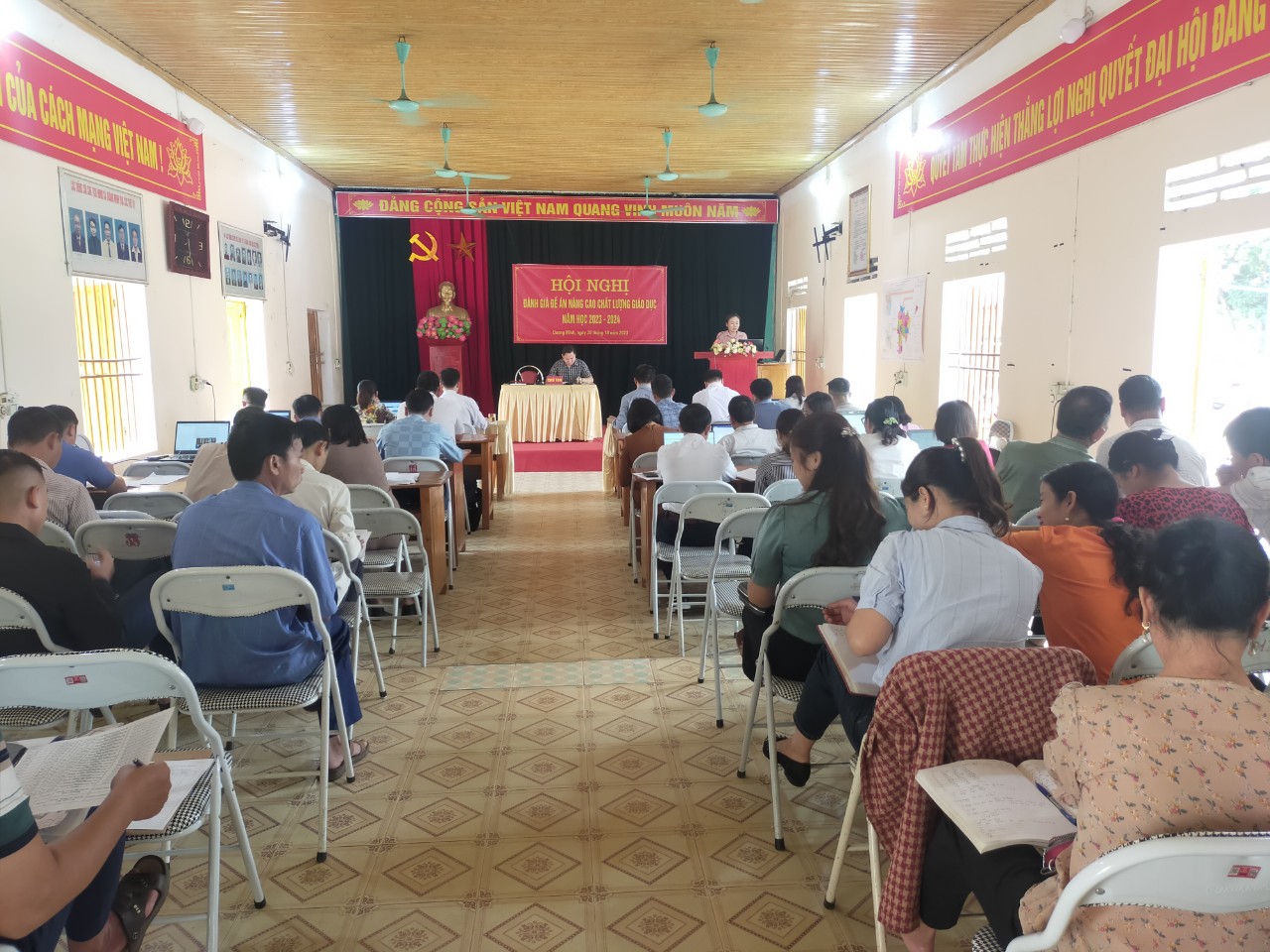 Xã Quang Minh tổ chức hội nghị đánh giá đề án nâng cao chất lượng giáo dục năm học 2023 - 2024